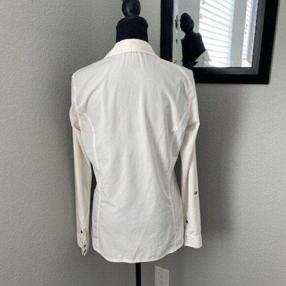 EDDIE BAUER Ivory Snow Travex Departure Stretch Long Sleeve Shirt Medium - Picture 5 of 9